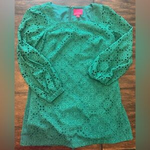 Lilly Pulitzer green eyelet Romper size 12